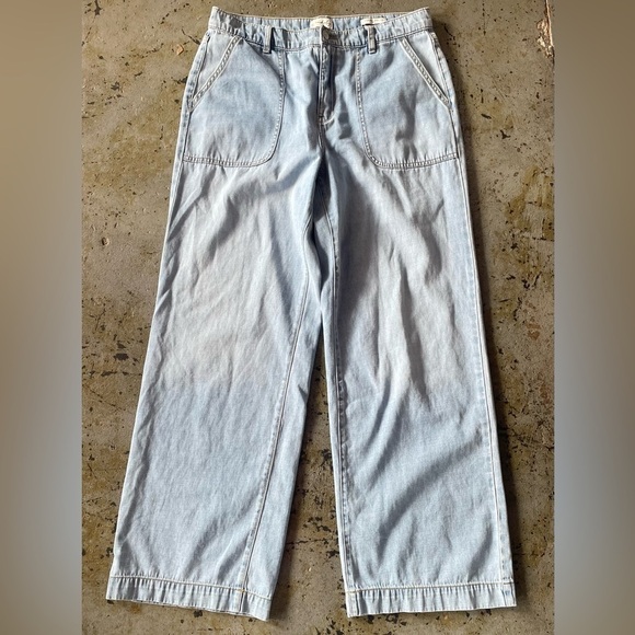 Wonderly Denim - Wonderly Light Blue Wide-Leg 100% Cotton Jeans Size 10 Regular